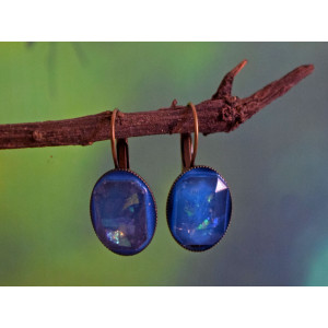 Inla's Genesis Blue Resin Lever Back Earring